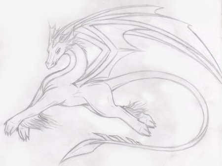 Дракон карандашом для срисовки