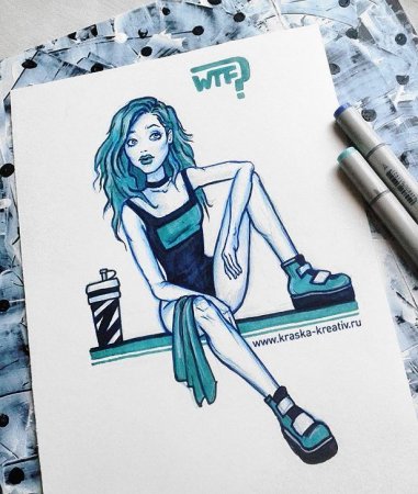 Рисунки акварельными маркерами