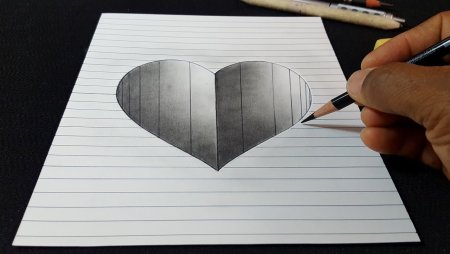 Лёгкие 3д рисунки карандашом