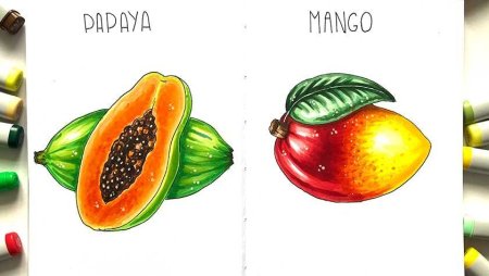 Рисунки фруктов фломастерами