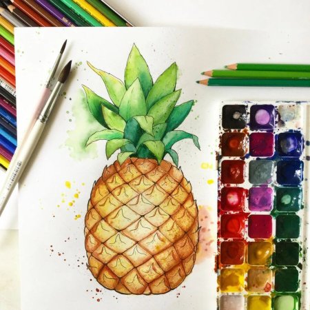 Скетчинг фрукты