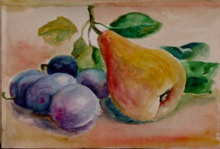 Рисование фруктов акварелью