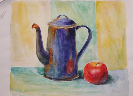 Фрукты масляной пастелью