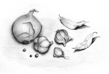 Овощи карандашом