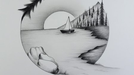 Рисунки карандашом природа