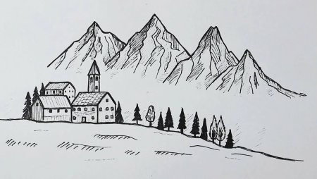 Горы простым карандашом