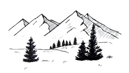 Горы рисунок