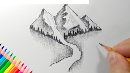 Горы карандашом