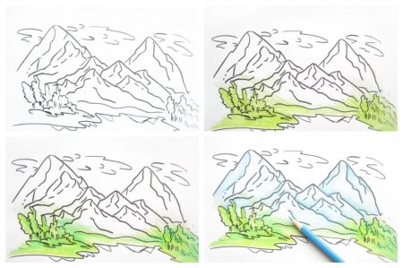 Рисование гор карандашом