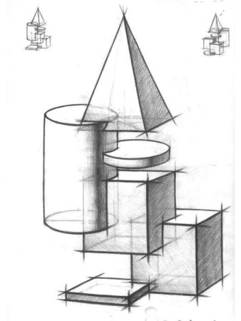 Врезки геометрических тел аксонометрия