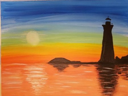 Закат рисунок карандашом