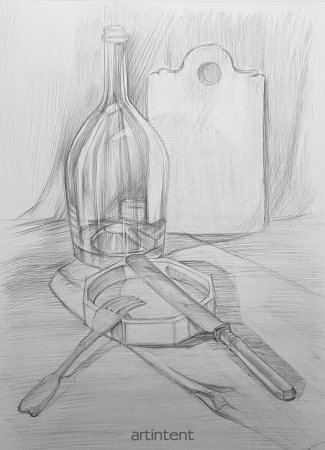 Наброски натюрмортов карандашом