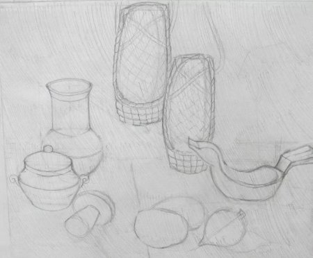 Поэтапное рисование простого натюрморта