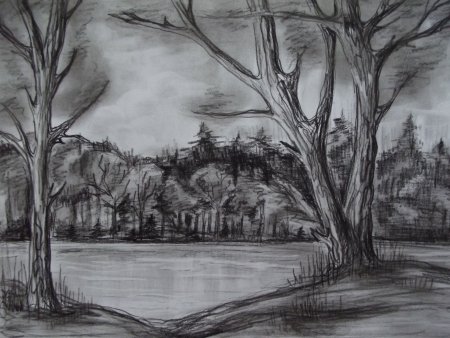 Пейзаж карандашом