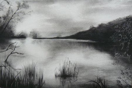 Пейзаж в технике гризайль