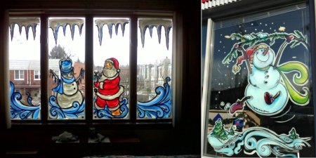 Новогодние рисункикина окнах