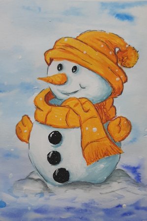 Новый год гуашью