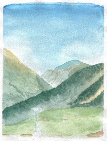 Горы акварелью для начинающих