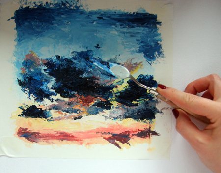 Гуашь мастихином