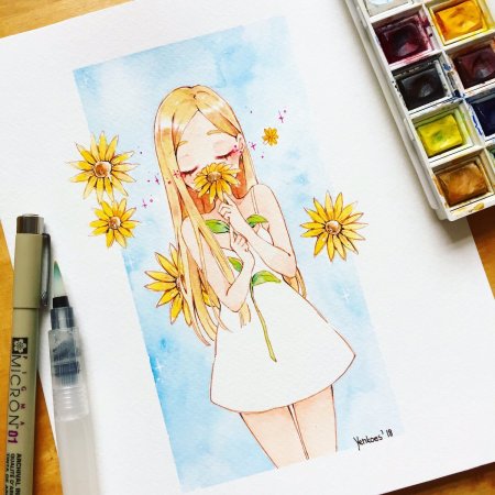 Рисование маркерами для скетчинга аниме