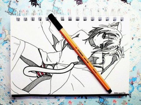 Аниме глаза фломастером