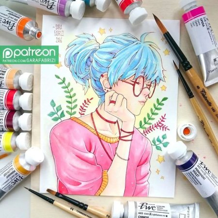 Аниме глаза маркерами