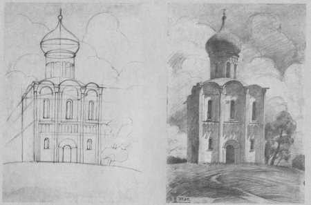Храм набросок легкий