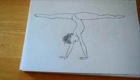 Гимнастка рисунок карандашом