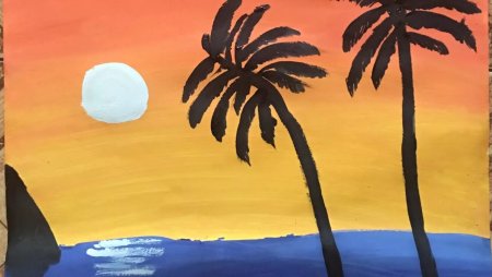 Закат рисунок карандашом