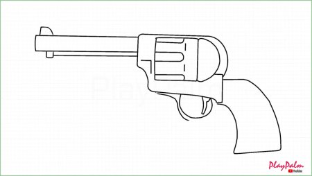 Пистолет рисунок карандашом