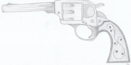 Поэтапное рисование пистолета