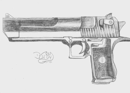 Поэтапное рисование пистолета