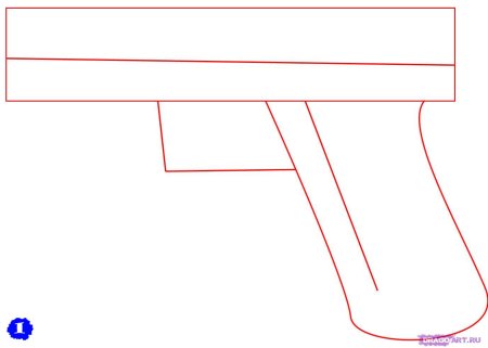 Револьвер рисунок легкий