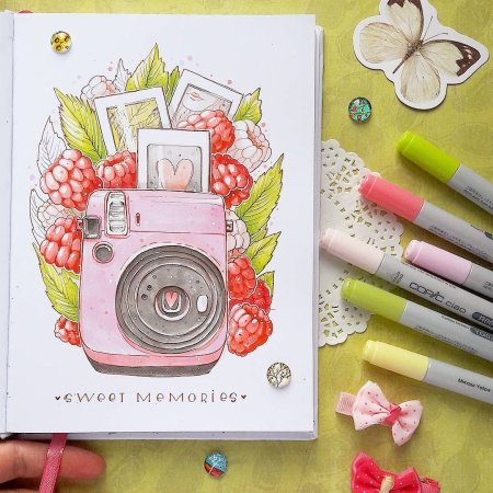 Полароиды рисунки маркерами
