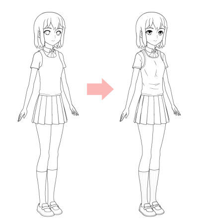 Поэтапное рисование аниме в полный рост