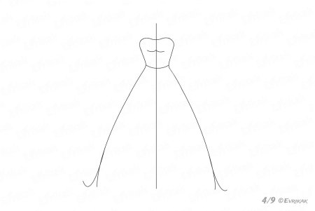 Поэтапное рисование платья