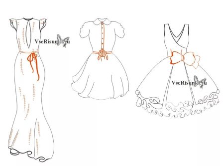 Красивые платья срисовать
