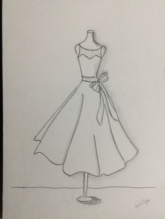 Поэтапное рисование платья