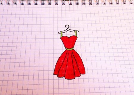 Рисунок поэтапный девочка в платье