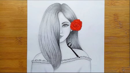 Рисунок девушки не сложно