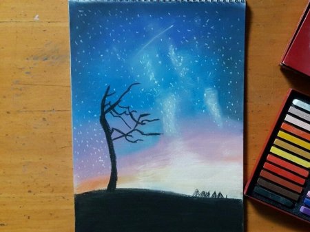 Рисование масляными мелками