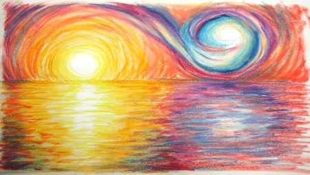 Рисование мелками на бумаге