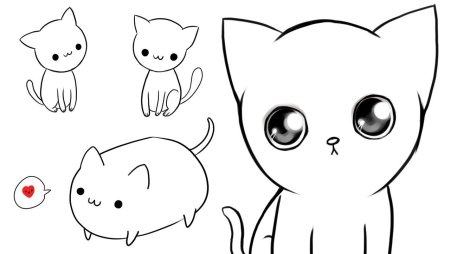 Рисунки котят для срисовки