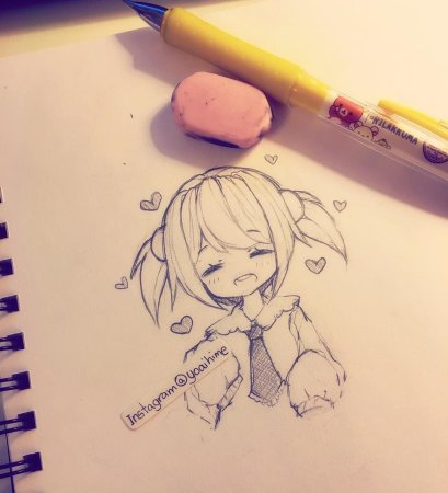 Лёгкие аниме рисунки для скейч бука