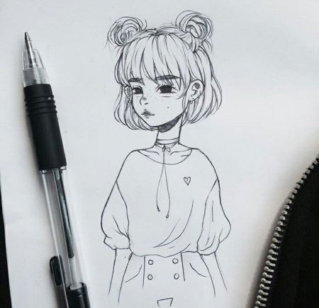 Легкие анимешные рисунки в скетчбук маленькие