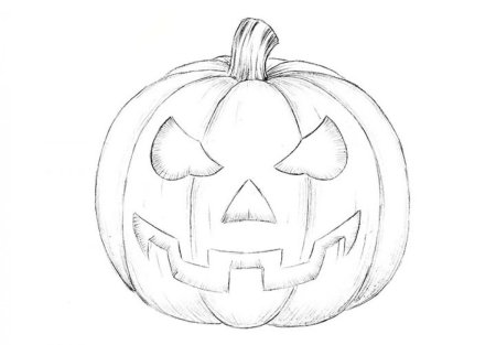 Тыква на Хэллоуин для срисовки