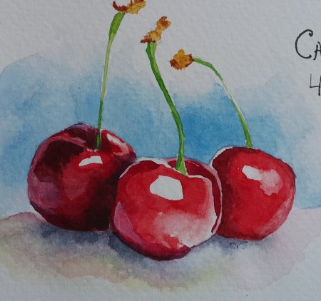 Вишня рисунок гуашью