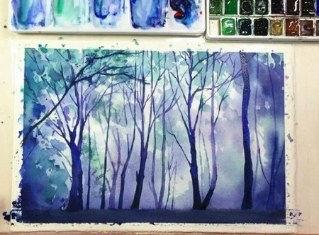 Пейзажи акварелью несложные