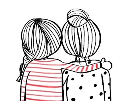 Рисунки для срисовки 2 подруги легкие