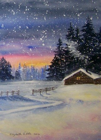 Правополушарная живопись Северное сияние